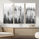 Forest Wall Art Print | Foggy Pine Forest Canvas Wall Art -