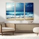 Majestic Ocean Wave Wall Art Canvas | 3 Panel Large Seascape