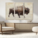 Buffalo Wall Art, Western Bison Canvas Print, Rustic Buffalo