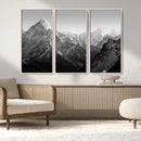 Everest Himalaya Mountain Peaks Black & White Triptych by MyGreatCanvas | Canvas Wall Art Prints | Photo Prints & Wall Decor