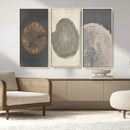 Boho Tree Ring Wall Art, Modern Minimalist Wood Grain