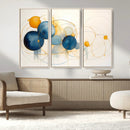 Geometric Blue Orange Abstract Wall Art Canvas, Geometric