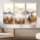 Abstract Mountain Wall Art | Misty Mountain Forest and