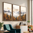 Abstract Mountain Wall Art | Misty Mountain Forest and