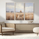 Golden Fields Wall Art Print Canvas – Serene Landscape of