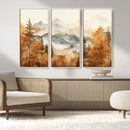 Golden Autumn Forest Wall Art Canvas | Mountain Landscape