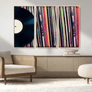 Vinyl Record and Album Collection Canvas Wall Art - Retro