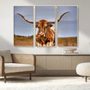 Texas Longhorn Wall Art Print, Framed Longhorn Cow Wall Art
