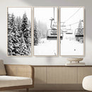 Ski Wall Art - Ski Lift Wall Art Canvas Print Snow Covered by MyGreatCanvas | Canvas Wall Art Prints | Photo Prints & Wall Decor