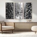 Winter Ski Lift Black and White Canvas Wall Art – Alpine