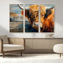 Highland Cow Abstract Canvas Wall Art – Bold Farmhouse