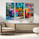 Fitness Gym Barbell Graffiti Wall Art Canvas Print