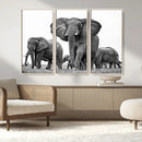 Black White Elephant Family Wall Art Canvas Print by MyGreatCanvas | Canvas Wall Art Prints | Photo Prints & Wall Decor