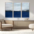 Navy Blue Abstract Wall Art Canvas Print