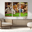 Dogs Playing Pool Canvas Wall Art Funny Gifts Dog Print