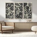 Modern Botanical Wall Art - Floral Black and White Canvas