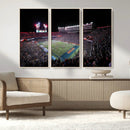 Ben Hill Griffin Stadium Night Game Triple Canvas Wall Art -