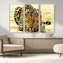 Blue-Eyed Leopard Canvas Wall Art - Framed Animal Print