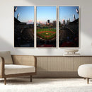 PNC Park Evening Game Triple Canvas Wall Art - Pittsburgh