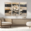 Abstract Lotus Flower Wall Art Canvas Print, Meditation Yoga
