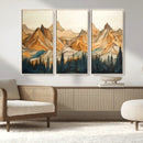 Rustic Wood Mountain Wall Art Print | Triptych Giclee Print by MyGreatCanvas | Canvas Wall Art Prints | Photo Prints & Wall Decor