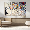 Banksy Graffiti Wall Art Canvas Print: Girl Releasing