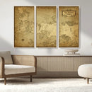 Vintage Game of Thrones Map Wall Art | Westeros and Essos