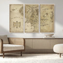 Vintage Middle Earth Map Wall Art Canvas – Lord of the Rings