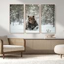 Grizzly Bear Wall Art – Framed Snowy Forest Canvas Artwork, by MyGreatCanvas | Canvas Wall Art Prints | Photo Prints & Wall Decor