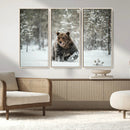 Grizzly Bear Wall Art – Framed Snowy Forest Canvas Artwork, by MyGreatCanvas | Canvas Wall Art Prints | Photo Prints & Wall Decor