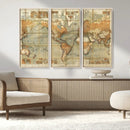 Push Pin World Map Canvas Print – Travel Tracker Wall Art