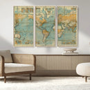 Push Pin World Map Canvas Print – Travel Tracker Wall Art