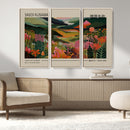 Yayoi Kusama Landscape Canvas Print, Vibrant Floral Mountain
