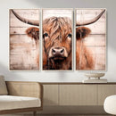 Vintage Scottish Highland Cow Cattle Art Print Farmhouse