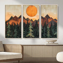 Sunset Mountain Landscape Canvas Wall Art Print - Nature