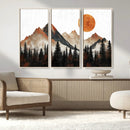 Modern Abstract Mountain Canvas Wall Art Print, Abstract