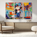 Pop Art Monopoly Man Canvas Wall Art Print - Bold and