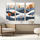 Abstract Winter Landscape Canvas Wall Art Print -  Large
