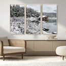 Winter Wall Art - Cabin by the Lake Canvas Wall Art - Serene by MyGreatCanvas | Canvas Wall Art Prints | Photo Prints & Wall Decor