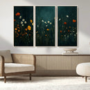 Framed Wildflower Field Wall Art, Framed Vintage Botanical