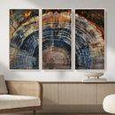 Framed Tree Ring Wall Art - Abstract Colorful Tree Ring Wall