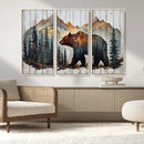 Rustic Grizzly 399 Bear and Mountain Wood Canvas Wall Art - by MyGreatCanvas | Canvas Wall Art Prints | Photo Prints & Wall Decor