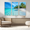 Tropical Beach Wall Art Canvas Print - Serene Ocean