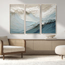 Waves Abstract Wall Art Print, Modern Framed Abstract Canvas