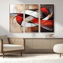 Abstract Wall Art - Modern Red and White Canvas Wall Art