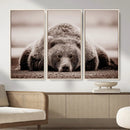 Grizzly Bear Wall Art Print - Bear Canvas Wall Art - Rustic