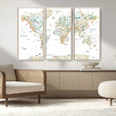 Animal World Map for Kids Room Decor