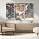 Abstract Blue and Gold Wall Art - Fluid Ink Artwork - Modern