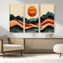 Mountain Triptych Wall Art Canvas Print – Western Nature