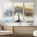 Golden and Silver Tree Wall Art – Framed Elegant Leaves by MyGreatCanvas | Canvas Wall Art Prints | Photo Prints & Wall Decor